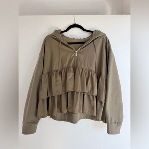 ZARA Ruffle Tiered Hoodie